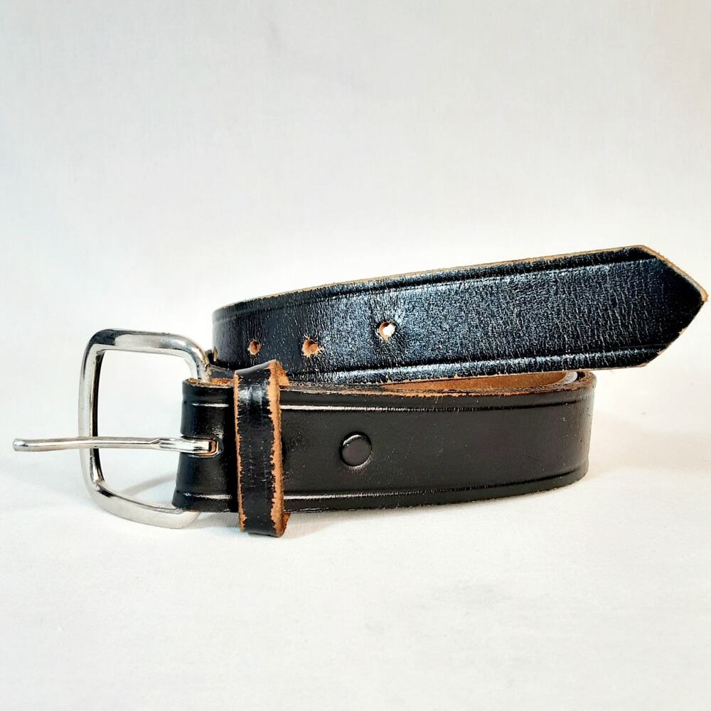 Distressed Vintage US Postal Approved Uniform Work Belt 30 Top Grain Leather